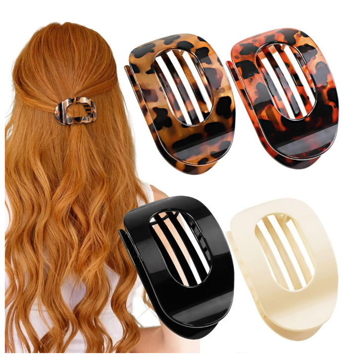 4 Pcs Flat Hair Claw Clips
