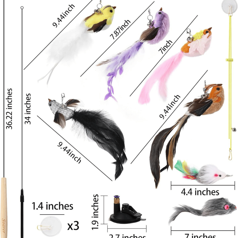 4-in-1 Cat Feather Toy