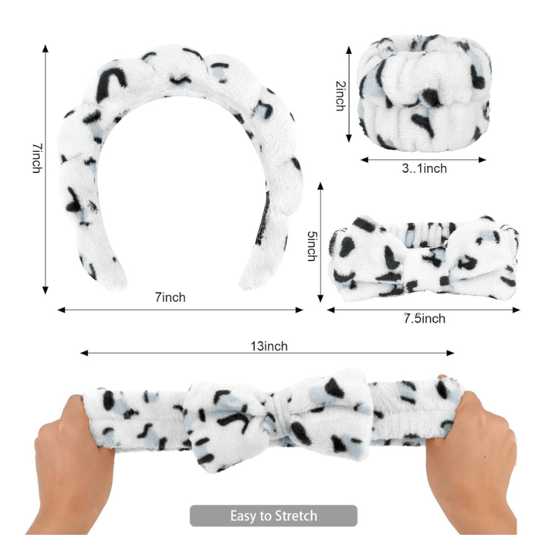 Skincare Headband Wristband Set